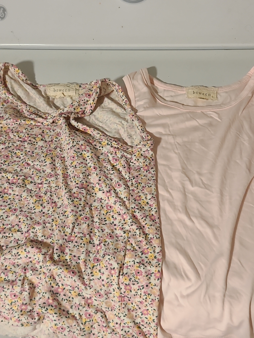 btween Pink Solid Tank & Pink Floral Sleeveless Top